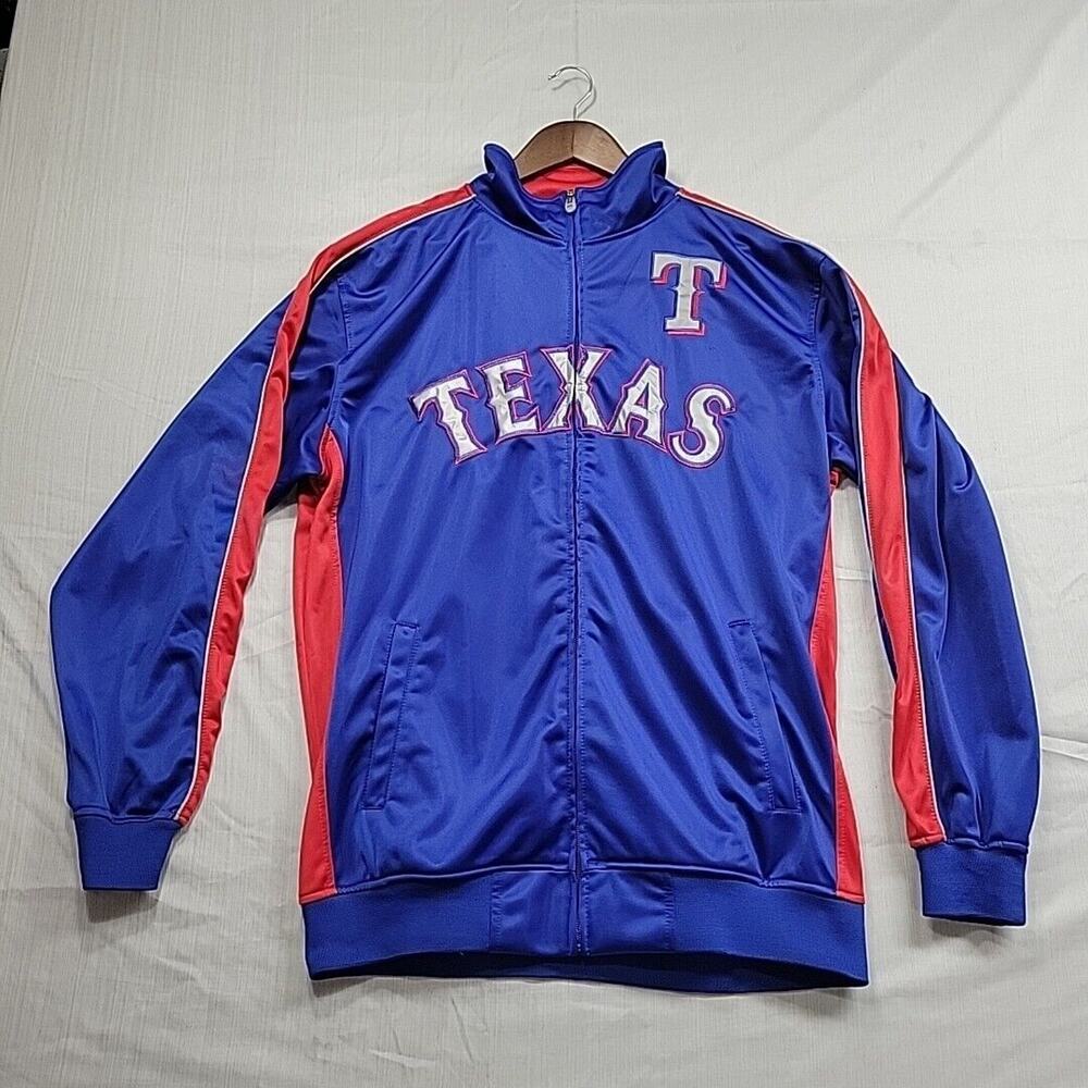 Texas Rangers L TALL majestic jacket MLB authentic Large On Field